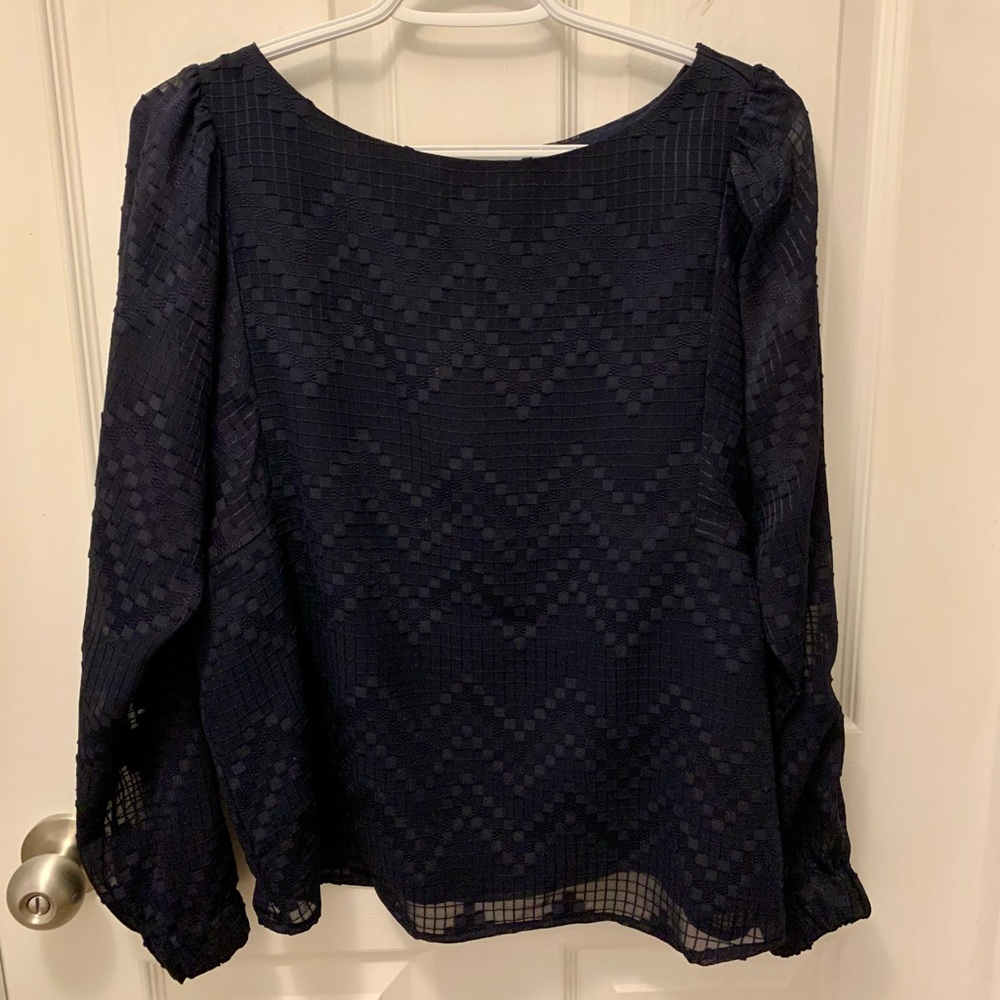 Banana Republic long sleeve navy blue blouse small